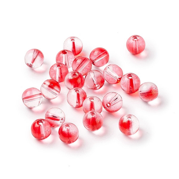 

PandaHall Glass Beads, Round, Crimson, 8mm, Hole: 1.4mm Glass Round Pink