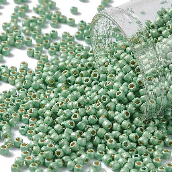 

PandaHall TOHO Round Seed Beads, Japanese Seed Beads, (PF560F) PermaFinish Green Metallic Matte, 11/0, 2.2mm, Hole: 0.8mm, about 1110pcs/10g...