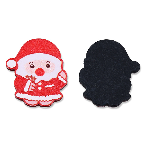 

PandaHall Printed Embossed Opaque Acrylic Cabochons, Christmas Style, Snowman, Red, 34x27x2mm Acrylic Snowman Red