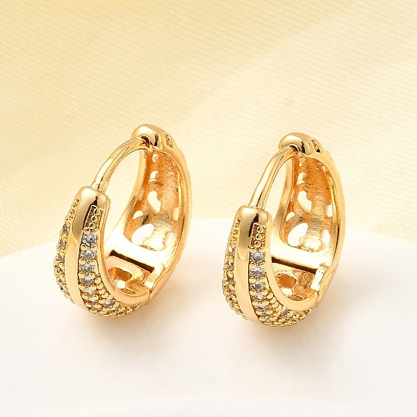 Boucles d'oreilles créoles en laiton zircon cubique micro pavé