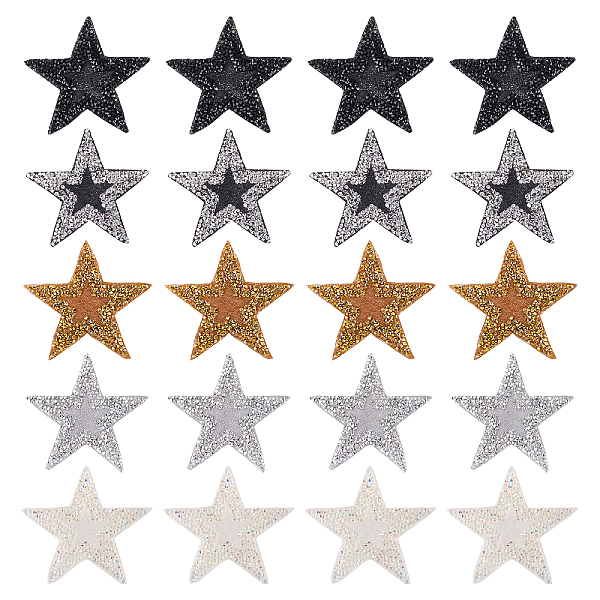 PandaHall Fingerinspire Star Rhinestone Patches, Iron/Sew on Appliques, Costume Accessories, for Clothes, Bag Pants, Shoes, Cellphone Case...