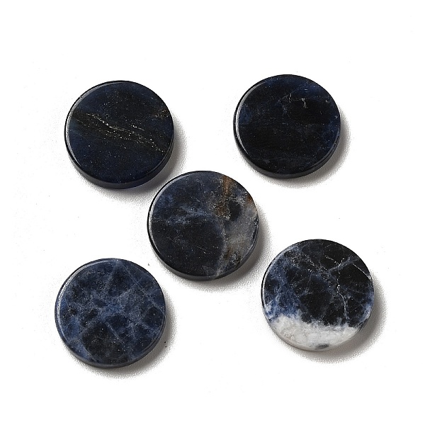 

PandaHall Natural Sodalite Cabochons, Flat Round, 15x2.5~3mm Sodalite Flat Round