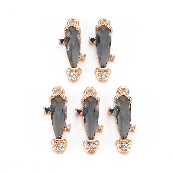 

PandaHall Rack Plating Brass Micro Pave Clear Cubic Zirconia Pendants, with Faceted Glass, Long-Lasting Plated, Cadmium Free & Lead Free...