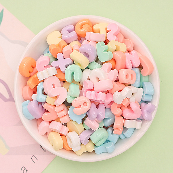 

PandaHall Opaque Resin Cabochons, Letter, Mixed Color, 12~14x9~12.5x6~6.5mm Resin Letter Multicolor