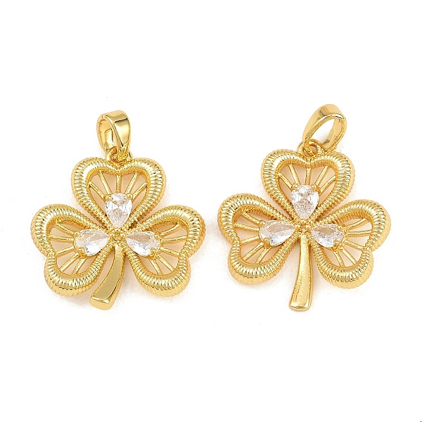 Pendenti in ottone con micro pavé di zirconi cubici trasparenti