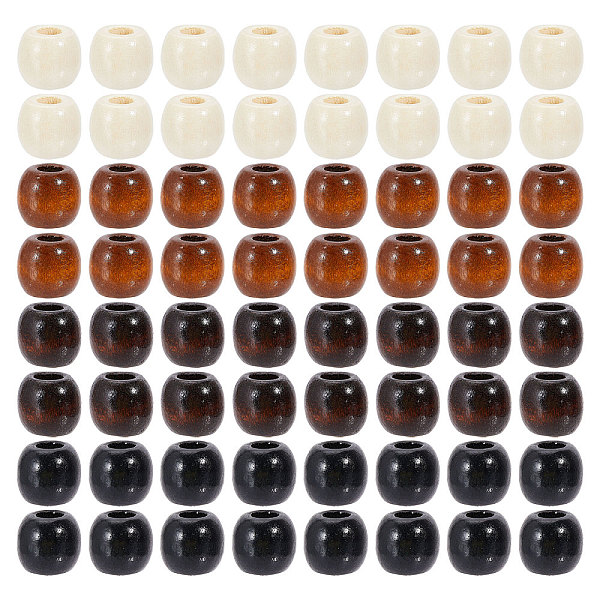

PandaHall GLOBLELAND 400Pcs 4 Colors Barrel Wood Loose Beads 11mm Spray Painted Wood European Beads Large Hole Round Spacer Loose Beads for..., Multicolor