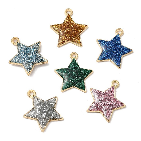 

PandaHall Eco-friendly Alloy Enamel Pendants, with Glitter Powder, Star Charm, Mixed Color, 20x18x2.5mm, Hole: 1.5mm Alloy+Enamel Star..., Multicolor