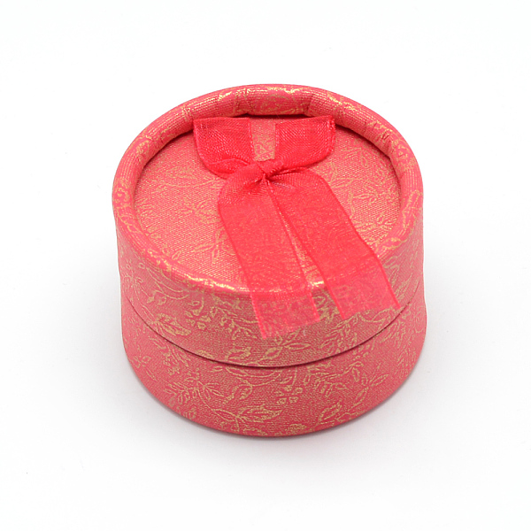 

PandaHall Cardboard Ring Boxes, Flat Round, Red, 5.5x3.5cm Paper Round Red