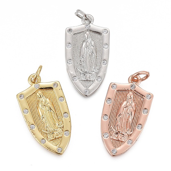 

PandaHall Brass Micro Pave Clear Cubic Zirconia Pendants, Lady of Guadalupe Charms, with Jump Rings, Long-Lasting Plated, for Religion...