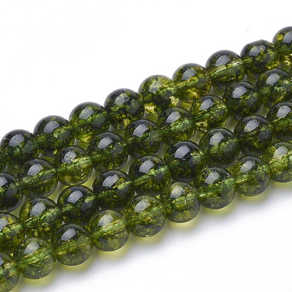 

PandaHall K9 Glass Beads Strands, Round, Dyed, Green, 10x9.5mm, Hole: 1mm, about 38pcs/strand, 16.3 inch Glass Round Green