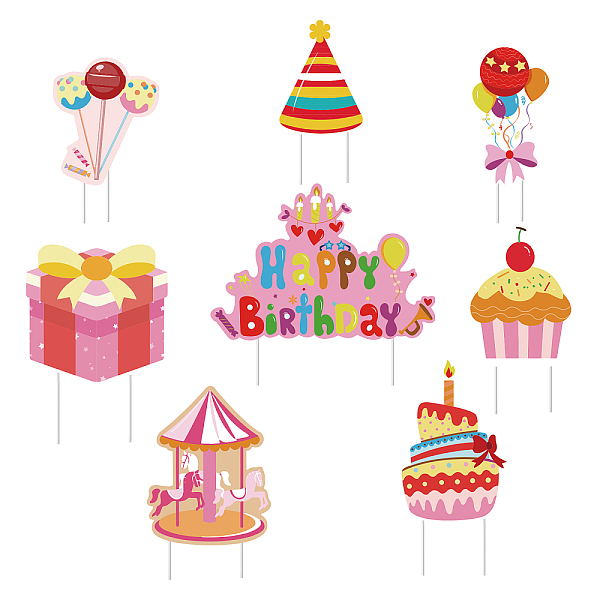 

PandaHall Plastic Yard Signs Display Decorations, for Outdoor Garden Decoration, Birthday Themed Mixed Shapes, Pink, 240x180x4mm Plastic...