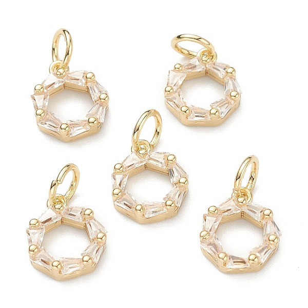 

PandaHall Brass Clear Cubic Zirconia Charms, Long-Lasting Plated, with Jump Ring, Ring, Golden, 10x9x2.5mm, Hole: 3.5mm Brass+Cubic Zirconia...