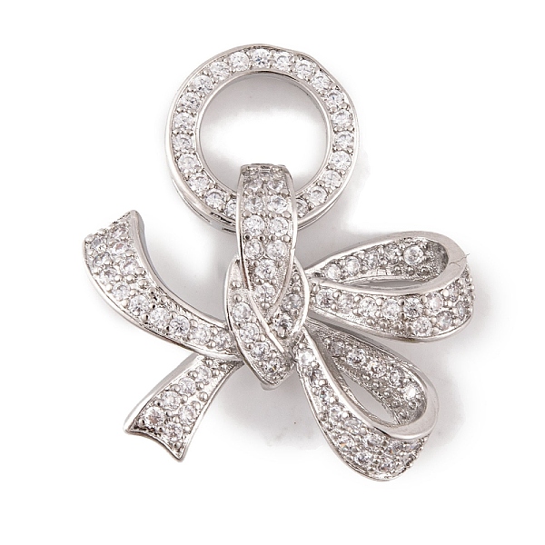 

PandaHall Rack Plating Brass Micro Pave Clear Cubic Zirconia Fold Over Clasps, Long-Lasting Plated, Lead Free & Cadmium Free, Bowknot...