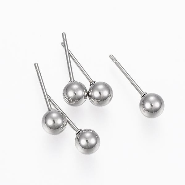 

PandaHall 201 Stainless Steel Ball Stud Earrings, with 304 Stainless Steel Pin, Hypoallergenic Earrings, Stainless Steel Color, 17mm, Pin...
