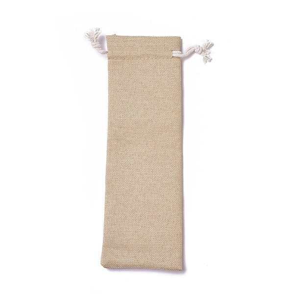 

PandaHall Burlap Packing Pouches, Drawstring Bags, BurlyWood, 18.7~19x7.7~8cm Burlap Orange