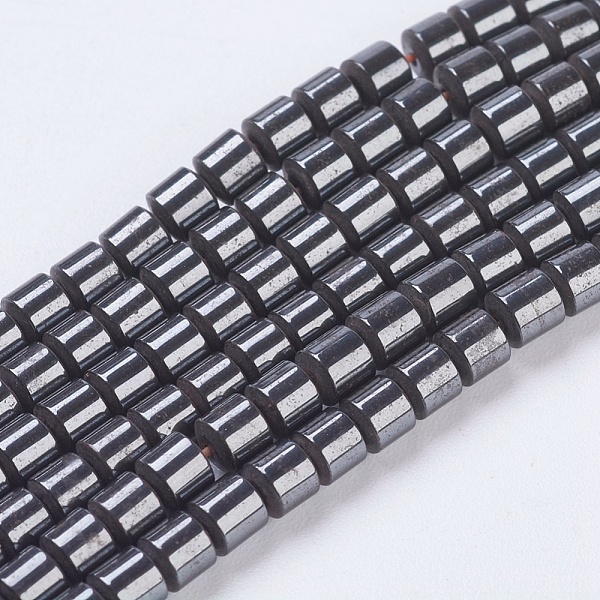 

PandaHall Synthetic Hematite Beads, with Magnetic, Column, Black, 3x3mm, Hole: 0.6mm, about 122pcs/strand Magnetic Hematite Column Black