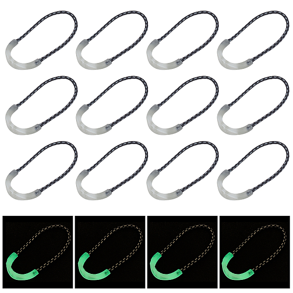 

PandaHall CHGCRAFT 30Pcs Luminous Plastic Zipper Pulls, Glow in The Dark U-Shape Tab Extender, Ghost White, 6.4x2.8x0.55cm Plastic