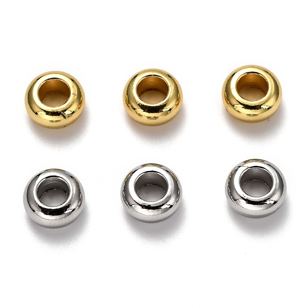 

PandaHall Brass Spacer Beads, Long-Lasting Plated, Rondelle, Mixed Color, 8x4mm, Hole: 4mm Brass Rondelle
