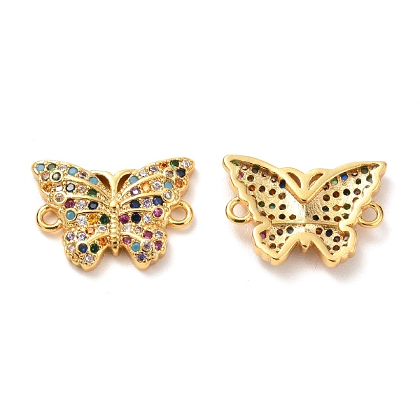 

PandaHall Brass Micro Pave Cubic Zirconia Links Connectors, Long-Lasting Plated, Butterfly, Real 18K Gold Plated, 11.5x16.5x2.5mm, Hole...