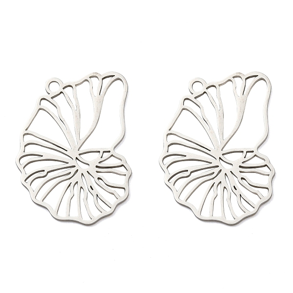 

PandaHall 201 Stainless Steel Pendants, Laser Cut, Conch Charm, Stainless Steel Color, 29.5x22.5x1mm, Hole: 2mm 201 Stainless Steel Others