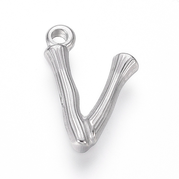 

PandaHall 304 Stainless Steel Pendants, Bamboo Shaped Letter, Stainless Steel Color, Letter.V, 17.5~19x10~16x3~4mm, Hole: 1.8~2mm 304...