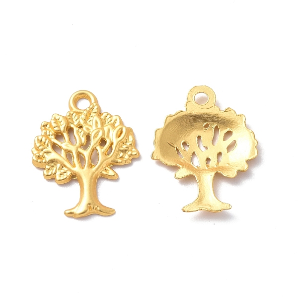 

PandaHall Rack Plating Alloy Pendants, Cadmium Free & Lead Free & Nickle Free, Tree Charm, Matte Gold Color, 21x16.5x2mm, Hole: 1.8mm Alloy...