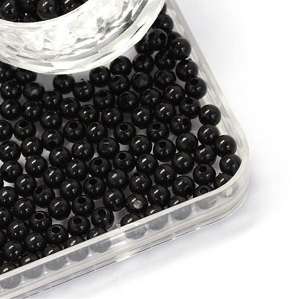 

PandaHall Opaque Acrylic Beads, Round, Black, 6x5.5mm, Hole: 2mm, about 5100pcs/500g Acrylic Round Black
