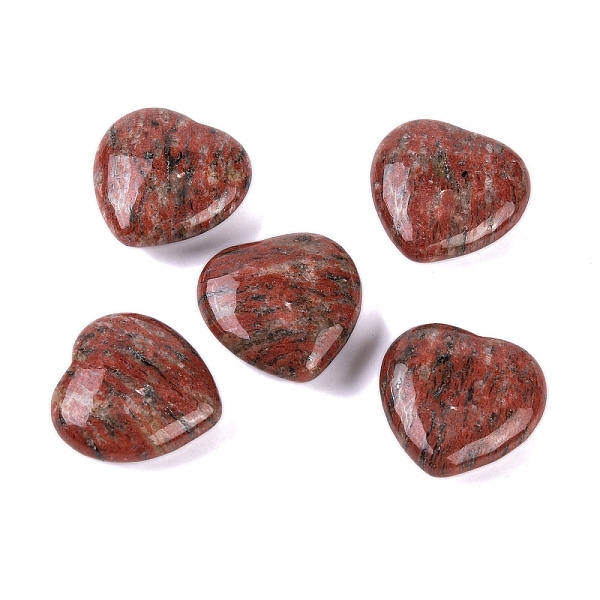 

PandaHall Natural Red Sesame Jasper Healing Stones, Heart Love Stones, Pocket Palm Stones for Reiki Ealancing, 30x30x11.5~12.5mm Sesame...