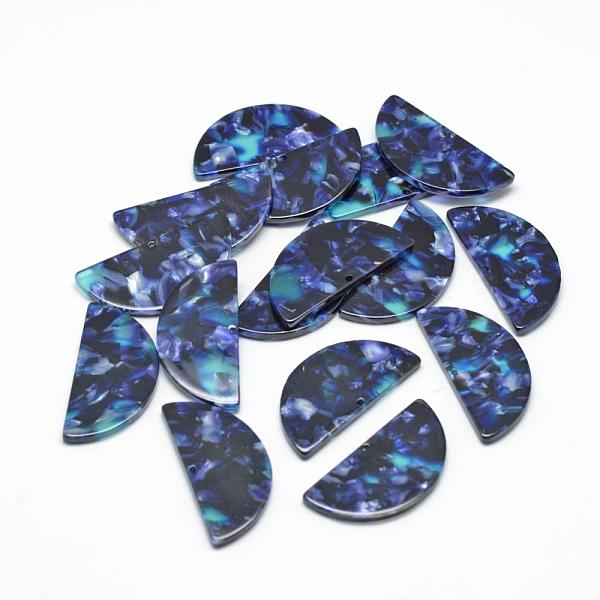 

PandaHall Cellulose Acetate(Resin) Semi Circle Pendants, Half Round, Midnight Blue, 37x18x2.5mm, Hole: 1.5mm Cellulose Acetate Half Round...