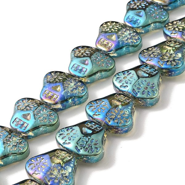 Transparent Electroplate Glass Beads Strands