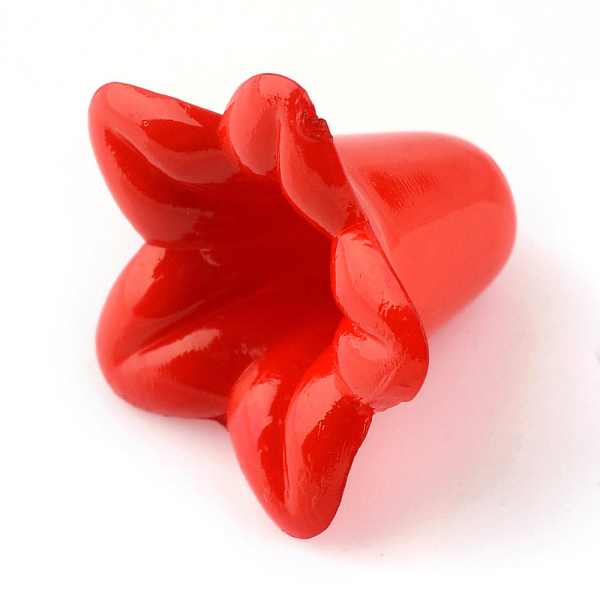 

PandaHall Opaque Acrylic Beads, Trumpet Flower Beads, Flower, Red, 17x17x12mm, Hole: 1.5mm Acrylic Flower Red