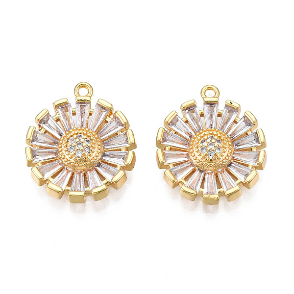 

PandaHall Brass Micro Pave Cubic Zirconia Pendants, Real 18K Gold Plated, Flower, Clear, 17x15x3.5mm, Hole: 1.2mm Brass+Cubic Zirconia...