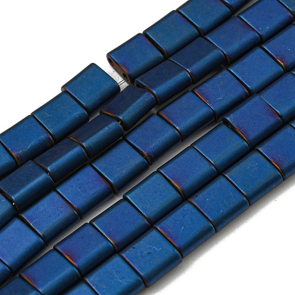

PandaHall Electroplated Non-magnetic Synthetic Hematite Beads Strands, Square, Matte Style, 2-Hole, Blue, 6x6x3mm, Hole: 1.2mm, about...