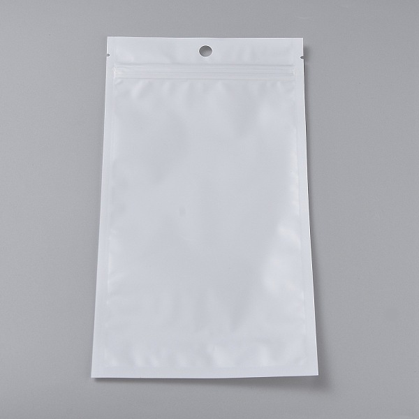 PandaHall Plastic Zip Lock Bag, Storage Bags, Self Seal Bag, Top Seal, with Window and Hang Hole, Rectangle, White, 22x12x0.2cm, Unilateral...