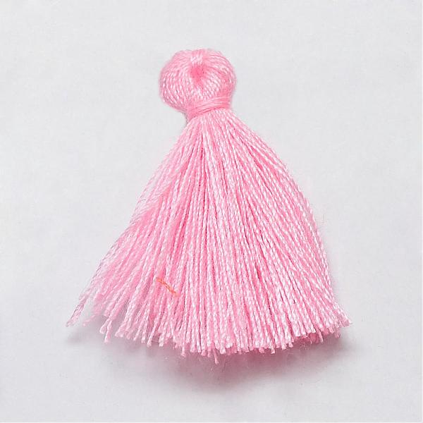

PandaHall Handmade Polycotton(Polyester Cotton) Tassel Decorations, Pendant Decorations, Pink, 29~35mm Polycotton Pink