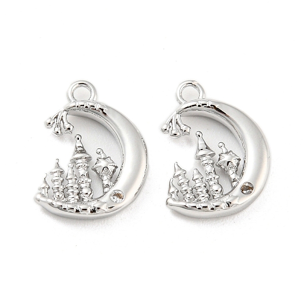 

PandaHall Brass Pendants, with Clear Glass, Moon & Sun Charms, Real Platinum Plated, 15.5x14.5x3.3mm, Hole: 1.4mm Brass+Glass Sun Clear