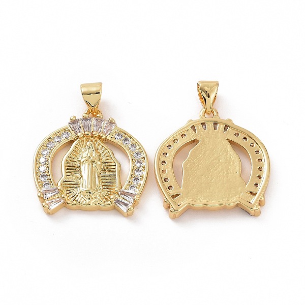 

PandaHall Brass Micro Pave Clear Cubic Zirconia Pendants, Arch with Virgin Mary, Golden, 21x20x3mm, Hole: 3.5x5mm Brass+Cubic Zirconia Arch...