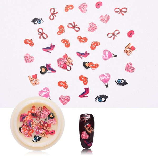 

PandaHall Valentine's Day Themed Paper Cabochons, Nail Art Decorations Accessories, Mixed Shapes, Camellia, 3.5~8x5.5~7.5x0.2mm, about..., Pink