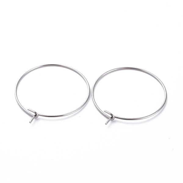 

PandaHall 316 Surgical Stainless Steel Hoop Earring Findings, Wine Glass Charms Findings, Stainless Steel Color, 25x0.7mm, 21 Gauge 316...