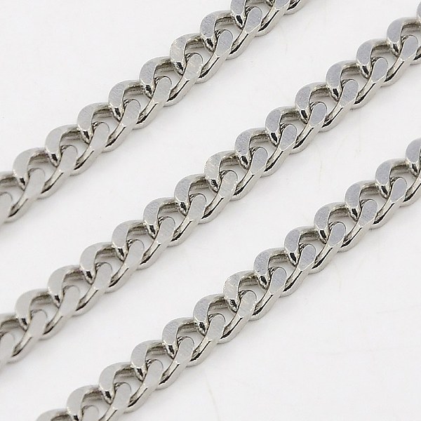 

PandaHall 3.28 Feet 304 Stainless Steel Twist Chains, Faceted, Unwelded, Stainless Steel Color, 3x1.5mm 304 Stainless Steel