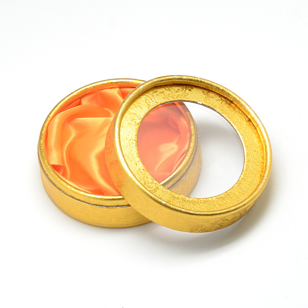 

PandaHall Cardboard Bracelet Boxes, for Bracelet & Bangle, Flat Round, Gold, 8.5x3.5cm Paper Round Gold