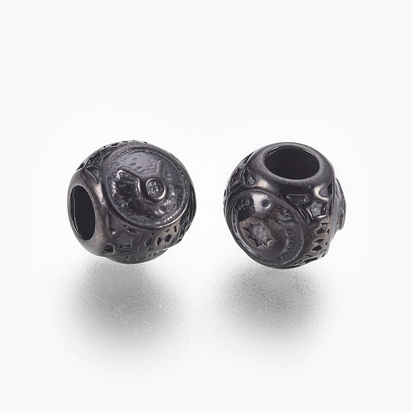 

PandaHall 316 Surgical Stainless Steel European Beads, Large Hole Beads, Rondelle, Taurus, Gunmetal, 10x9mm, Hole: 4mm 316 Surgical...