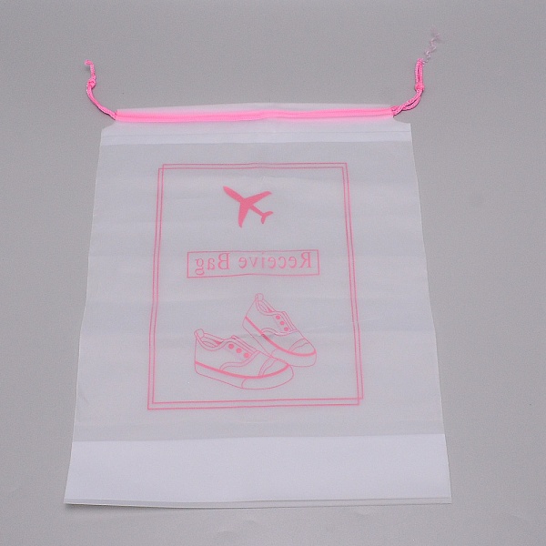 

PandaHall Makrofol Semi-transparent Drawstring Bag, Dustproof Storage Bags, Rectangle, Deep Pink, 35.5x26.8x0.15cm Plastic