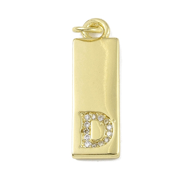 

PandaHall Brass Micro Pave Clear Cubic Zirconia Pendants, Real 18K Gold Plated, Rectangle, Letter D, 23.5x7.5x2mm, Hole: 3mm Brass+Cubic...