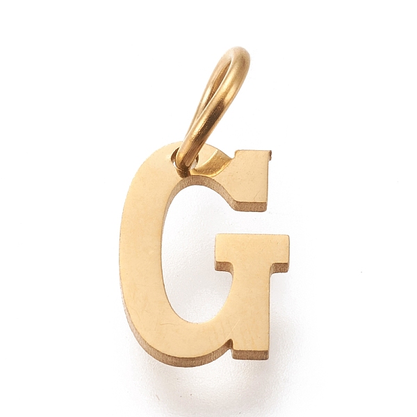 

PandaHall 304 Stainless Steel Pendants, with Jump Rings, Manual Polishing, Golden, Letter.G, 10x7x1mm, Hole: 4.5mm 304 Stainless Steel...