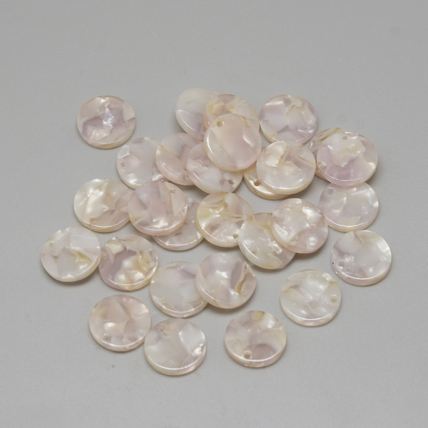 

PandaHall Cellulose Acetate(Resin) Pendants, Flat Round, Lilac, 9.5~10x9.5~10x2.5mm, Hole: 1.5mm Cellulose Acetate Flat Round Purple