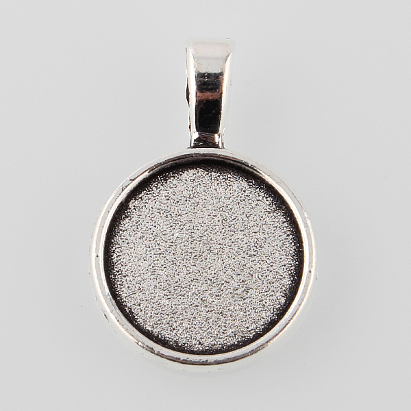 

PandaHall Tibetan Style Alloy Flat Round Pendant Cabochon Settings, Cadmium Free & Lead Free, Plain Edge Bezel Cups, Antique Silver, Tray...