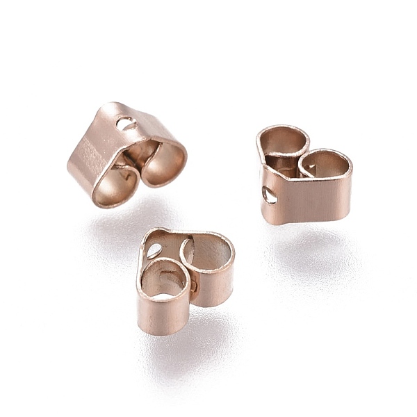 

PandaHall Ion Plating(IP) 304 Stainless Steel Ear Nuts, Butterfly Earring Backs for Post Earrings, Rose Gold, 4.5x6x3.5mm, Hole: 0.8mm 304...