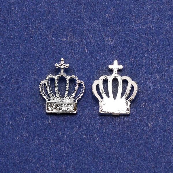 

PandaHall Crown Alloy Rhinestone Nail Art Cabochons, Nail Art Charms for Women DIY Manicures Decoration Accessories, Crystal, 11.5x9.5x2mm..., Clear