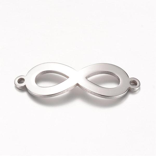 

PandaHall 201 Stainless Steel Links connectors, Infinity, Stainless Steel Color, 28.5x9.5x1mm, Hole: 1.5mm 201 Stainless Steel Infinity
